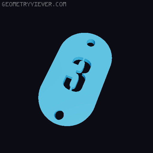 Porta chaves; Keychain 3D model thumbnail