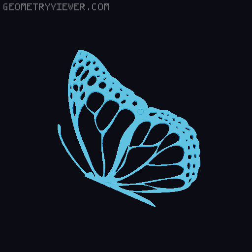 Butterfly Magnet Art (Two-Part) 3D model thumbnail