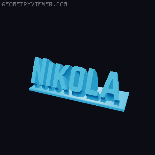 Sweeping Name Tag 3D model thumbnail