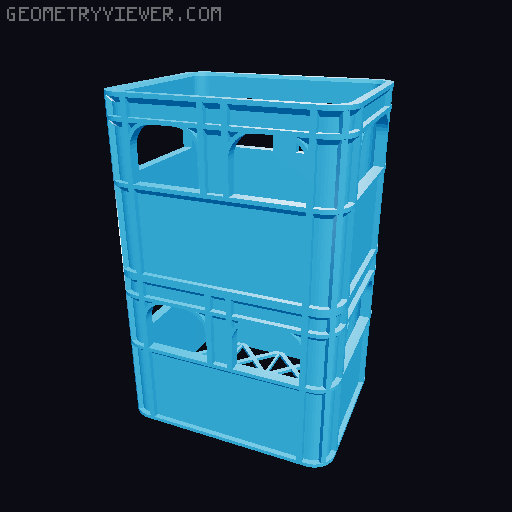 Different beer crate sizes 3D model thumbnail