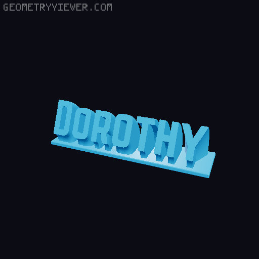 Sweeping Name Tag 3D model thumbnail