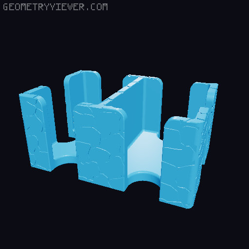 Bouldered Game Card Holder 3D model thumbnail