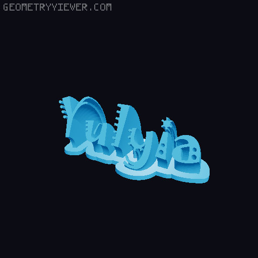 Sweeping crazy name tag 3D model thumbnail