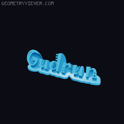 Sweeping crazy name tag 3D model thumbnail