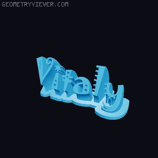 Sweeping crazy name tag 3D model thumbnail
