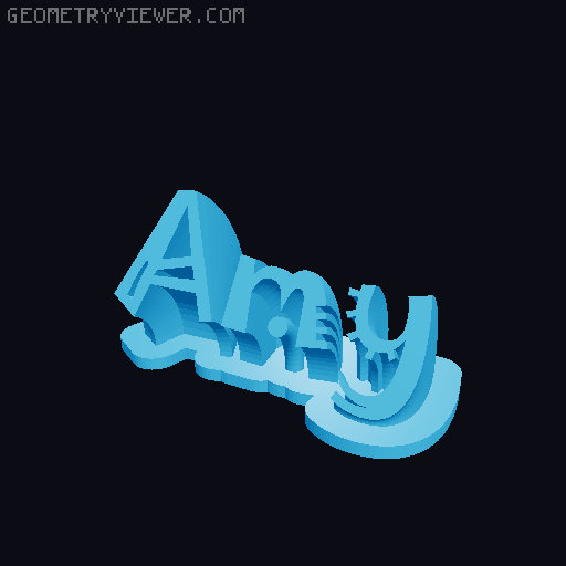 Sweeping crazy name tag 3D model thumbnail