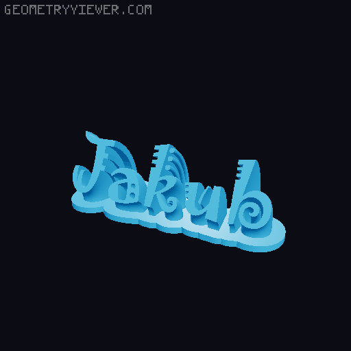 Sweeping crazy name tag 3D model thumbnail