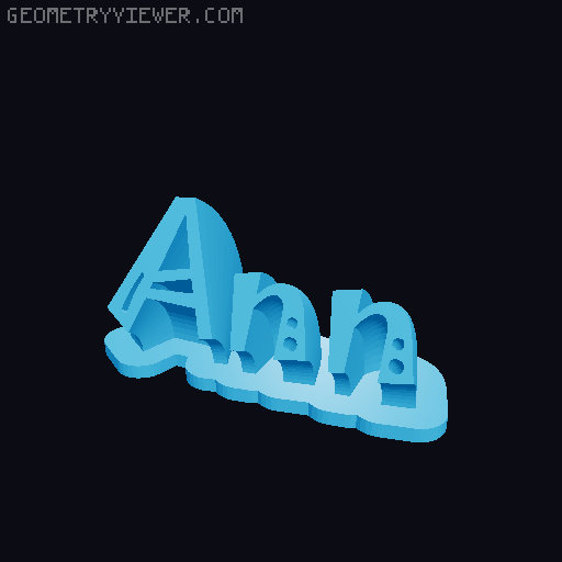 Sweeping crazy name tag 3D model thumbnail