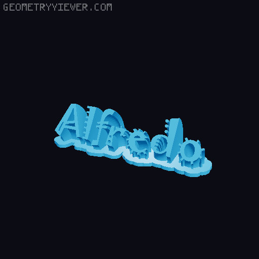 Sweeping crazy name tag 3D model thumbnail