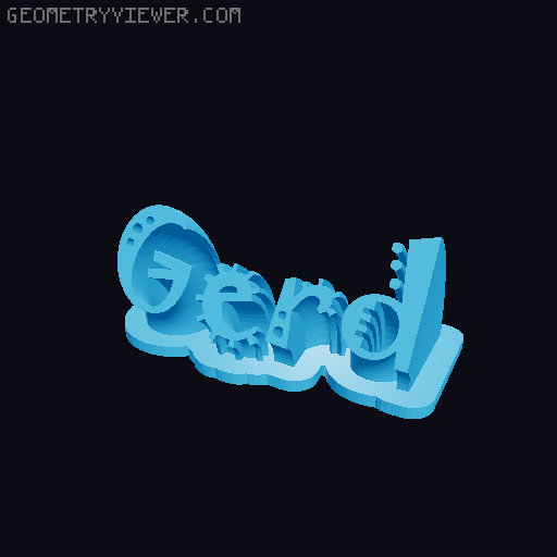 Sweeping crazy name tag 3D model thumbnail