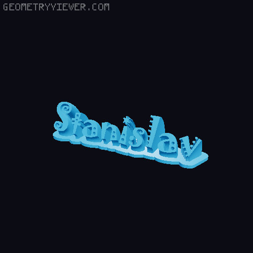 Sweeping crazy name tag 3D model thumbnail