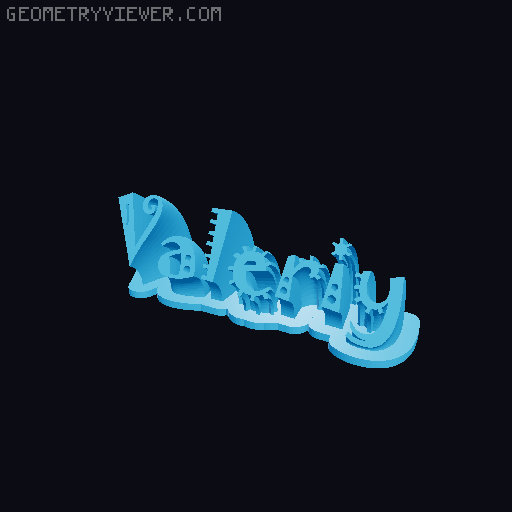 Sweeping crazy name tag 3D model thumbnail