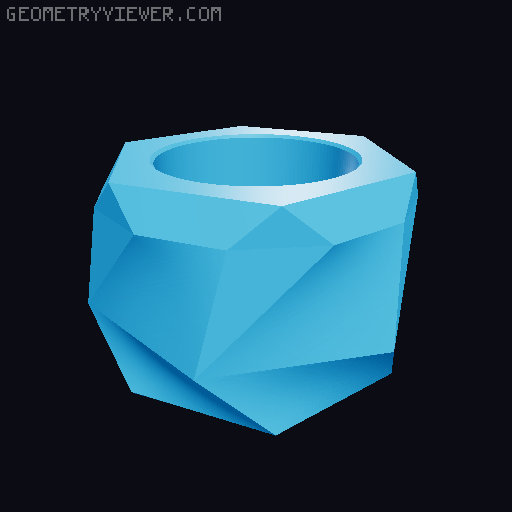 Blocky Planter #3 with drainage hole 3D model thumbnail