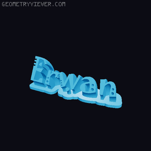 Sweeping crazy name tag 3D model thumbnail