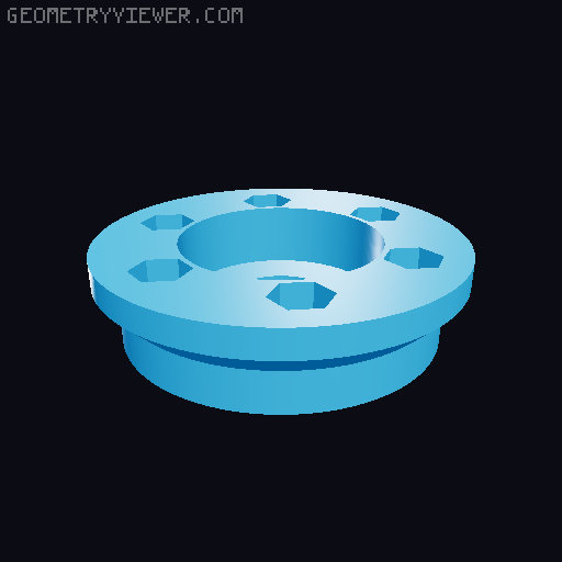 Suitcase wheel 3D model thumbnail