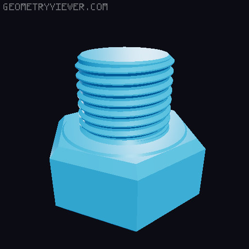 Hundreds of Metric Hex Screws Version 1: M2, M3, M4, M5, M6, M8, M10, M12, M14, M16, ... M48 3D model thumbnail