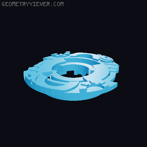 Cusom Beyblade: Armor Wyvern 3D model thumbnail