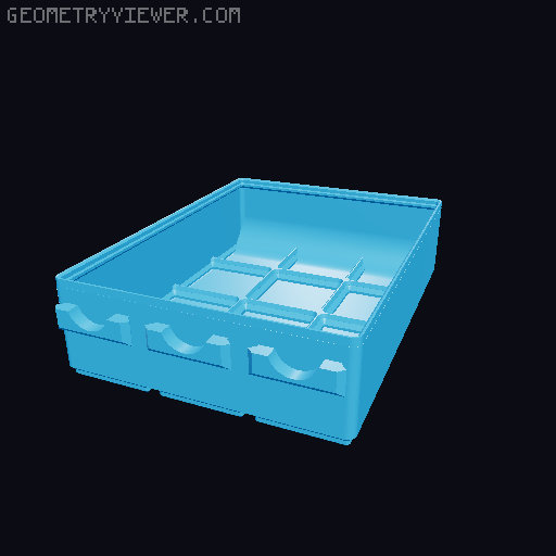 Parametric Gridfinity bins for GOEWS 3D model thumbnail