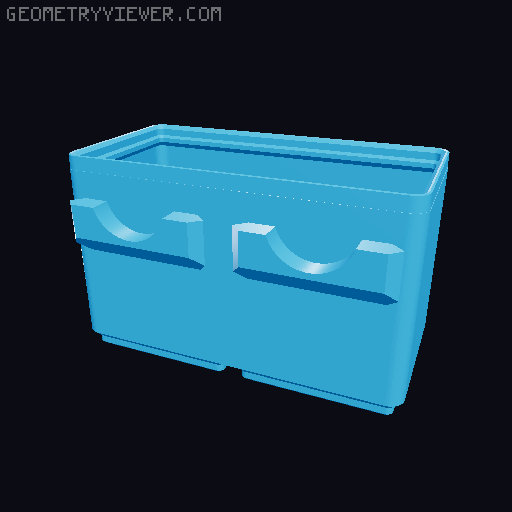 Parametric Gridfinity bins for GOEWS 3D model thumbnail