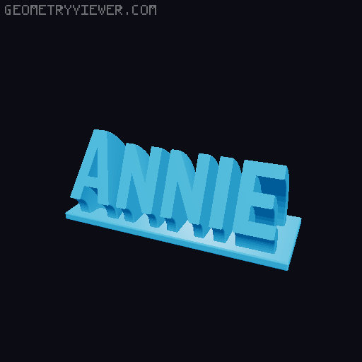 Sweeping Name Tag 3D model thumbnail