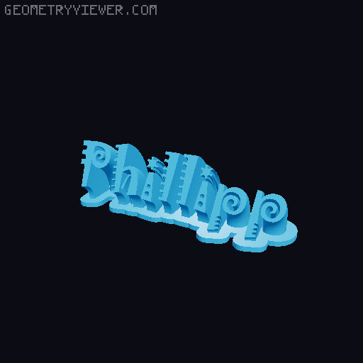 Sweeping crazy name tag 3D model thumbnail