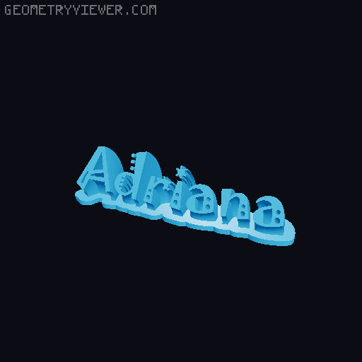 Sweeping crazy name tag 3D model thumbnail