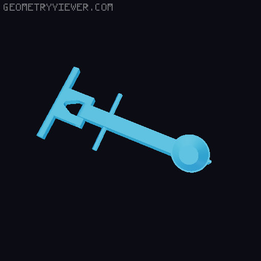 Catapult with trigger 3D model thumbnail