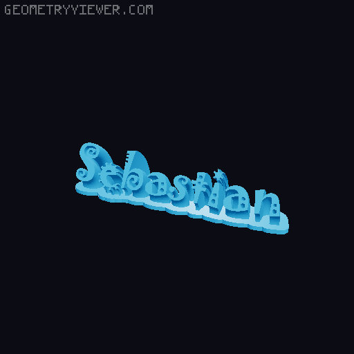 Sweeping crazy name tag 3D model thumbnail
