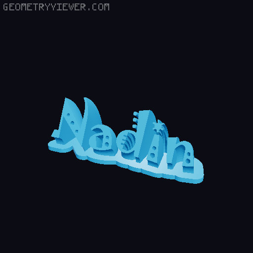 Sweeping crazy name tag 3D model thumbnail