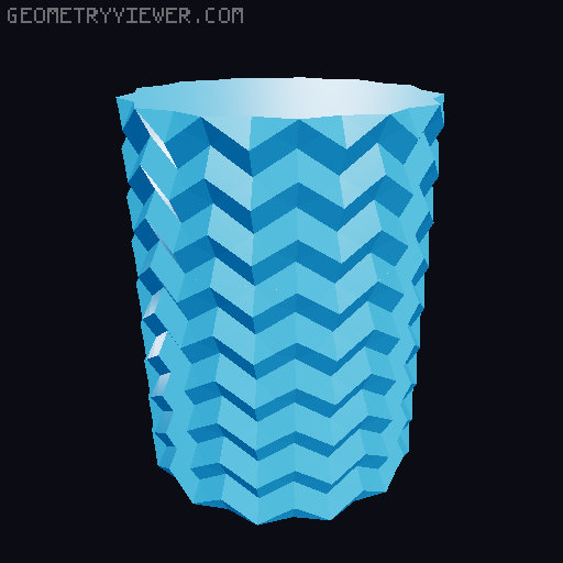 Geometric Origami Pencil pot Pen holder with Drawer 3D model thumbnail