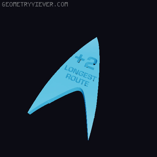 Longest route and largest fleet tokens for Star Trek Catan. 3D model thumbnail