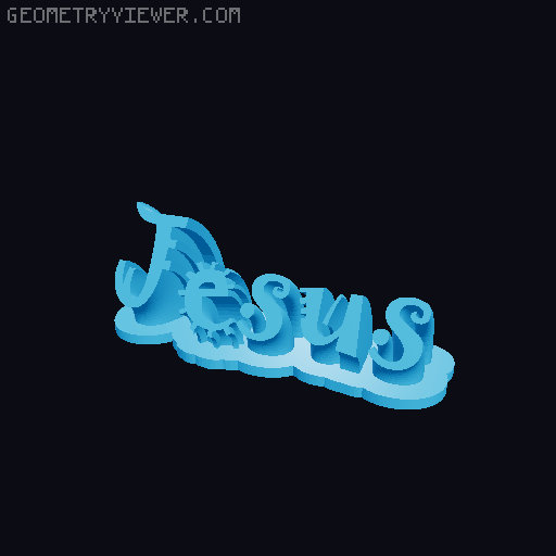 Sweeping crazy name tag 3D model thumbnail