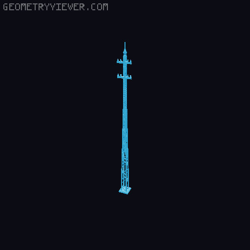 1/100 Lattice Mast for Power Supply and Tramway (original from 1897) 3D model thumbnail