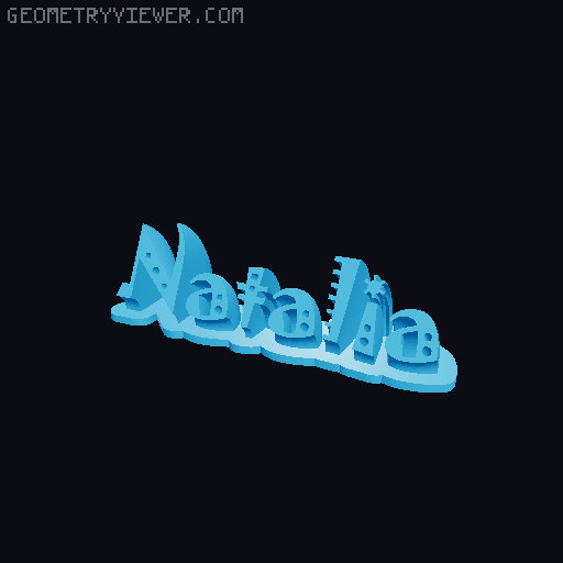 Sweeping crazy name tag 3D model thumbnail