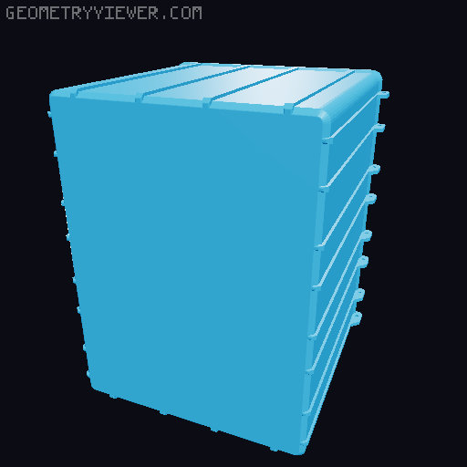 Camera gear storage boxes 3D model thumbnail