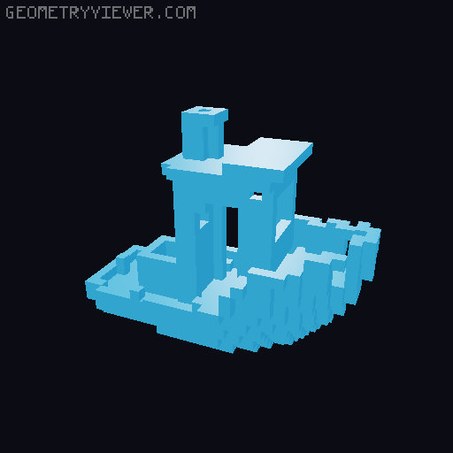 Benchy Remix - Pixel art 3D model thumbnail