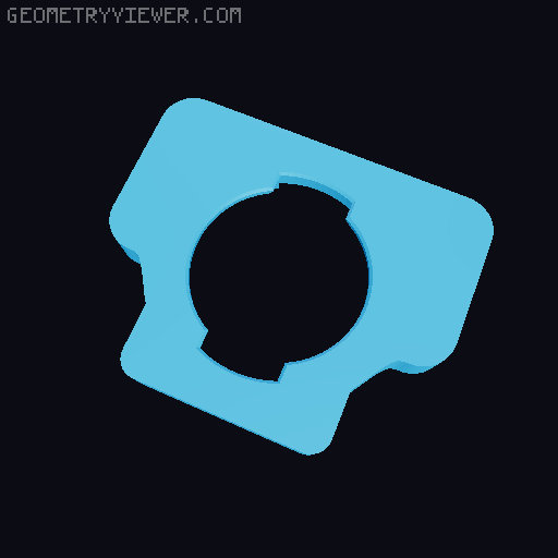 Garmin / Quarter Turn mount for Sy's Peglock system 3D model thumbnail