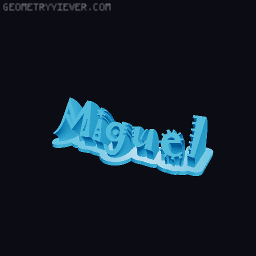 Sweeping crazy name tag 3D model thumbnail