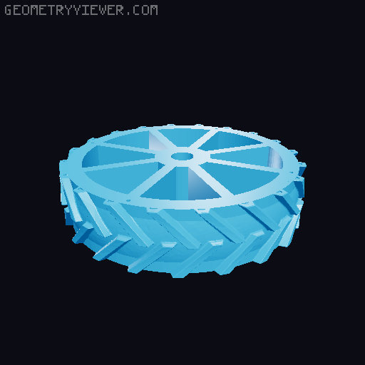 Robot Mower L300 wheels 3D model thumbnail
