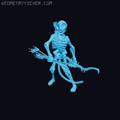 Cat Folk Skeleton Archer  3D model thumbnail