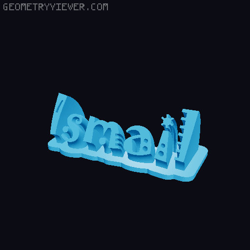 Sweeping crazy name tag 3D model thumbnail
