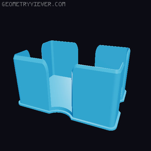 Playing Card Box - Triple Deck / Canasta Version 3D model thumbnail