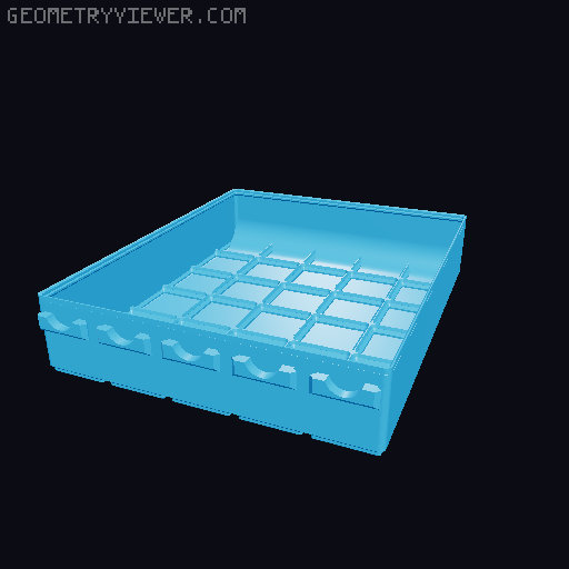 Parametric Gridfinity bins for GOEWS 3D model thumbnail