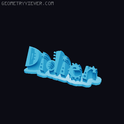 Sweeping crazy name tag 3D model thumbnail