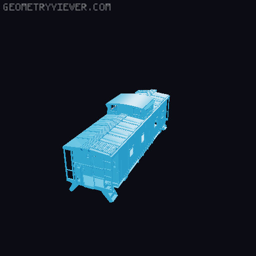 ACL Caboose with split window in multiple scales 3D model thumbnail