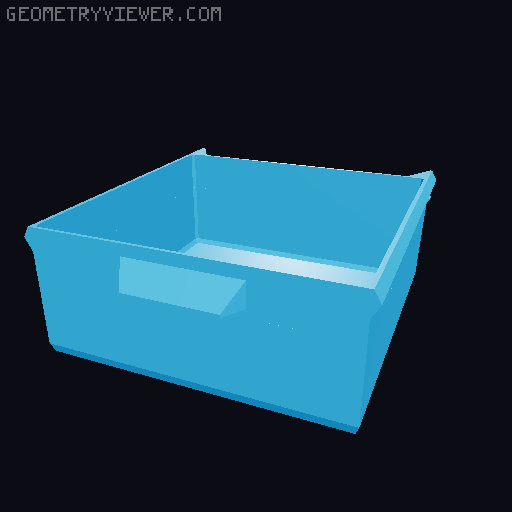 Under Desk Drawer - Larger Depth (80mm, 100mm, 120mm, 140mm) 3D model thumbnail