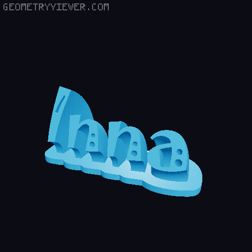 Sweeping crazy name tag 3D model thumbnail
