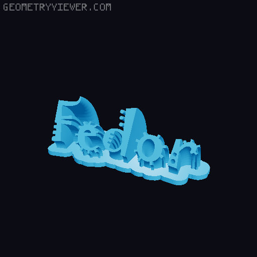 Sweeping crazy name tag 3D model thumbnail
