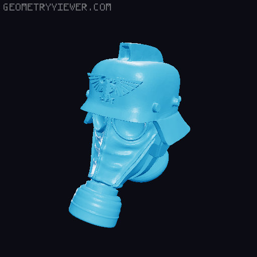 DND gas mask warrior with arms 3D model thumbnail