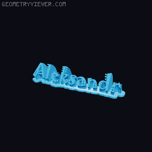 Sweeping crazy name tag 3D model thumbnail